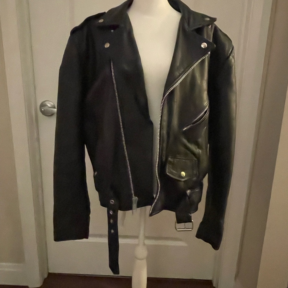Men’s Black Leather Biker Jacket